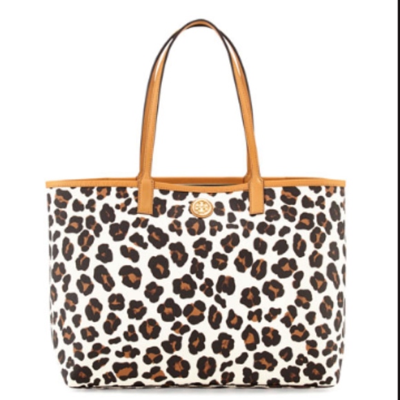tory burch leopard tote